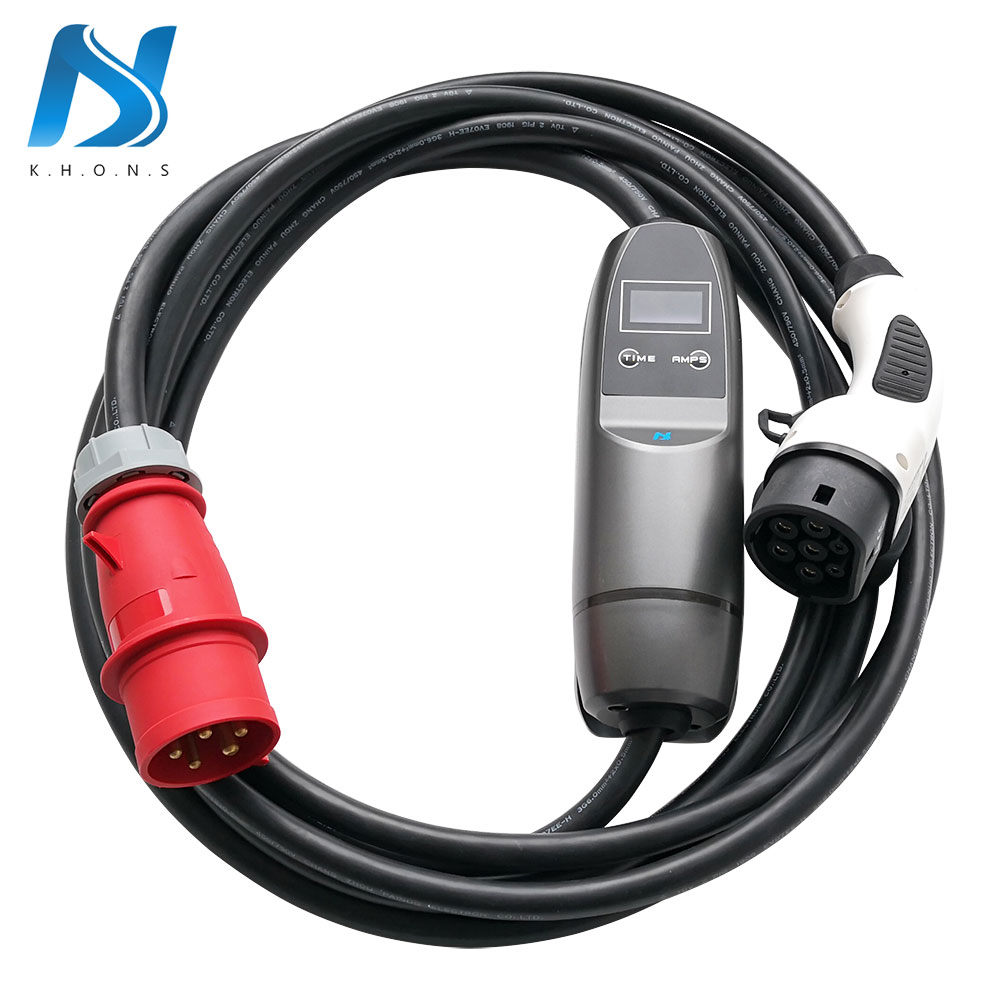 32A Type 2 Best Home EV Charger for Electric Vehicle Charging Cable Red CEE